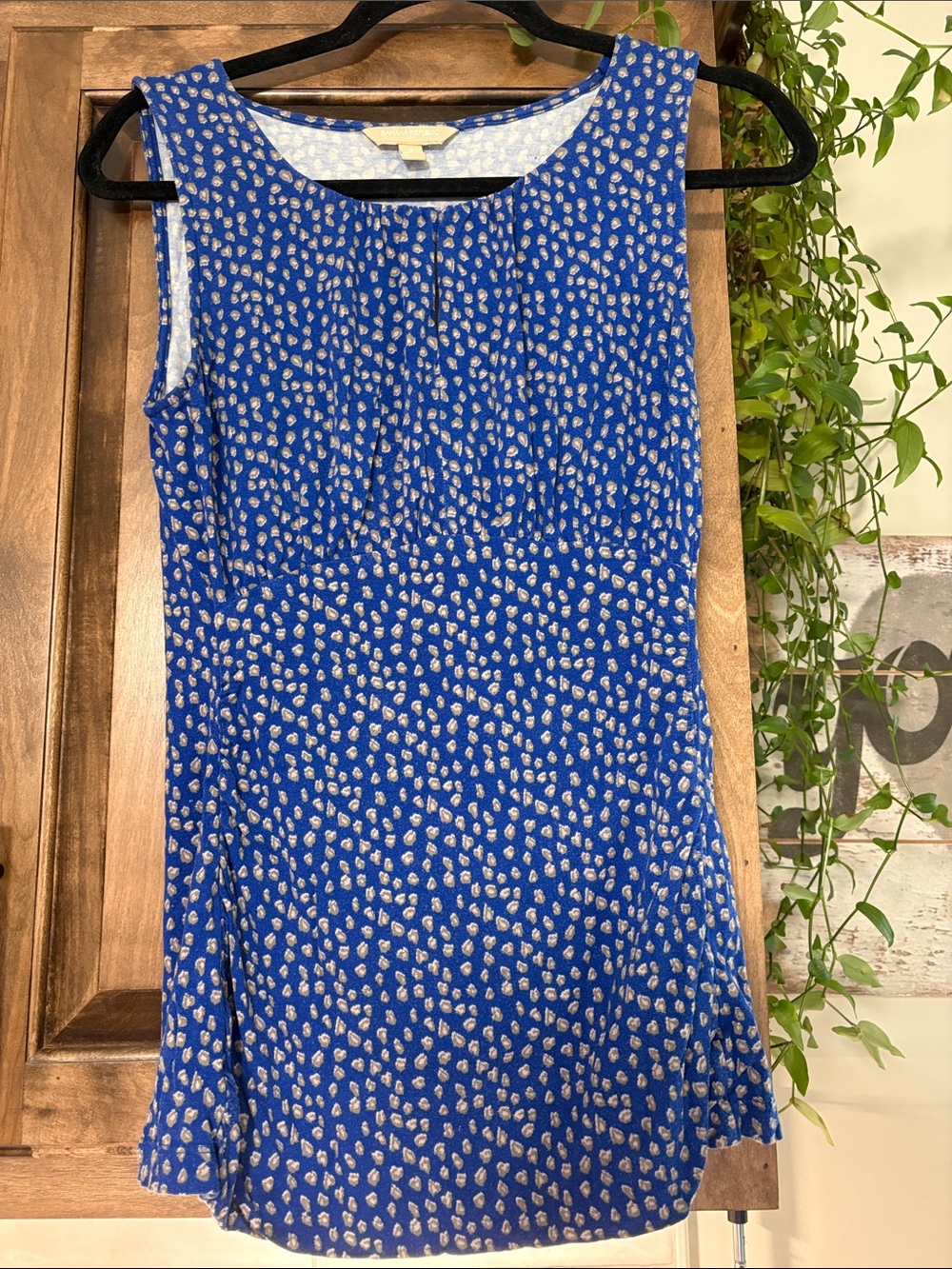 Banana Republic Blue Printed Sleeveless Tank